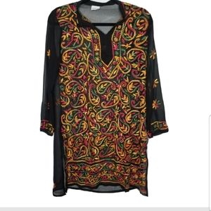 Textil Nativo  Embroidered Sheer Art To Wear Paisl